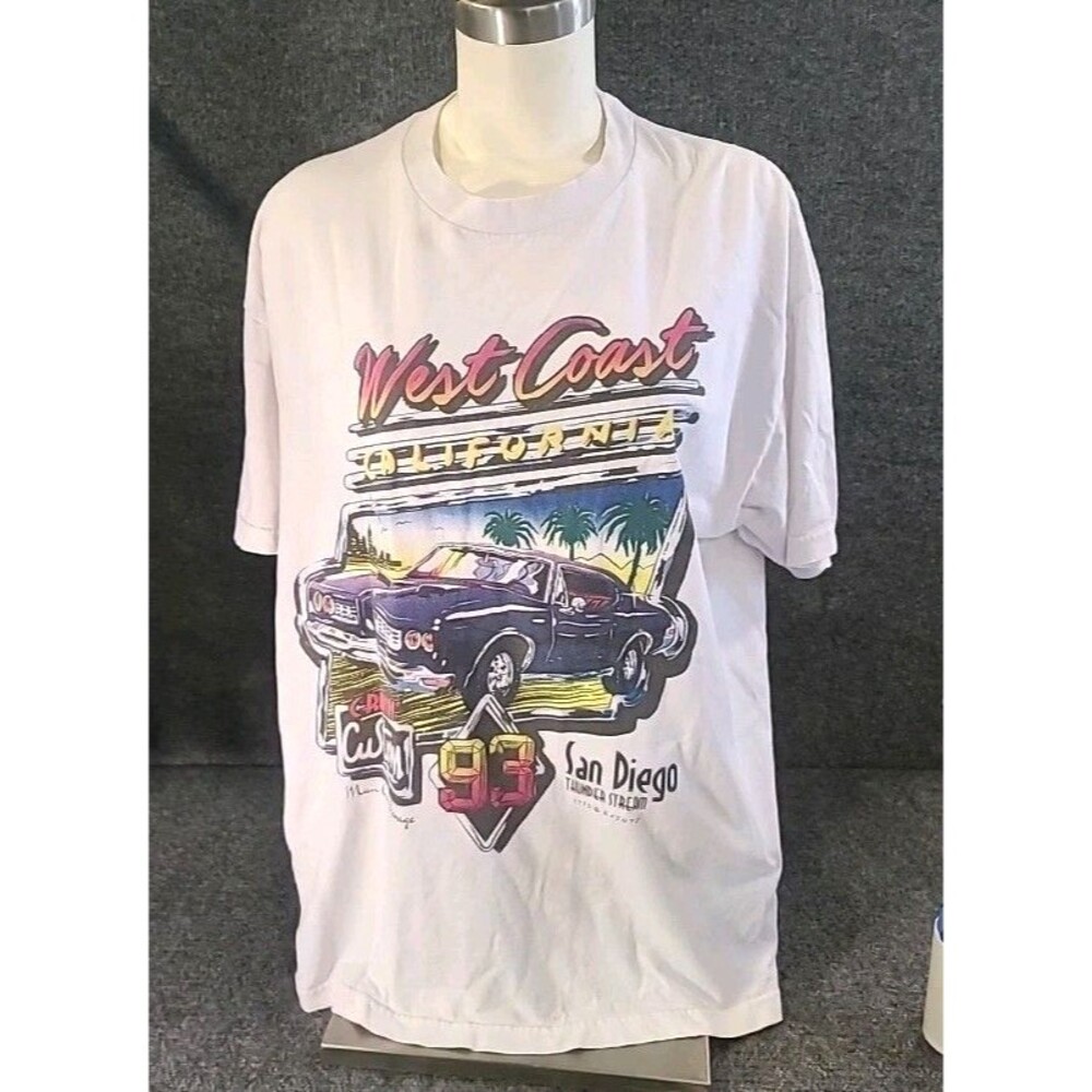 Mens Vintage 1993 John Galt  West Coast San Diego T-shirt Size XL Y2K